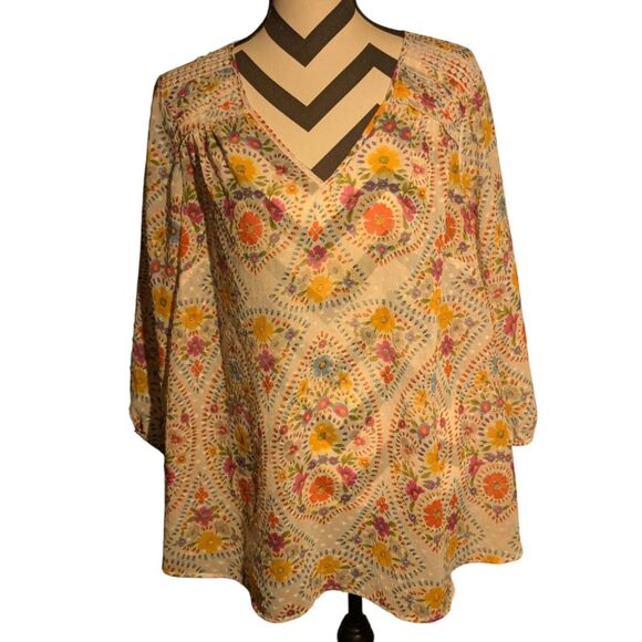 Signature Studio Floral Top - 1X - Boho Chic - Picture 1 of 5